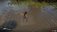 Dive beneath the statue into the submerged ruin