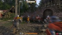 Defend the troops as they break down the gate to the churchyard with a battering ram.