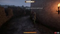 Follow the guards to the outer Bailey.