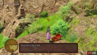search on the rocks above this cow to find a hidden chest.