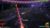 block the red lasers and dodge the blue lasers at the start