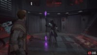 Take out the Electro Trooper by using Force Slow and parrying him