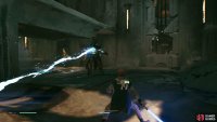 and jump over the beams whilst attacking them. 