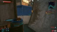 or go through the wall on the left side of the building 