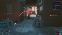 walk around the outer perimeter of the fence around said tower/silo until you find another alley to the right,