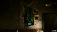 In the hallway outside the apartment you’ll find the King of Pentacles tarot graffiti.