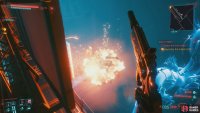 If you go through the double doors to reach the footbridge, shoot a drone out of the sky,