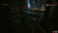 Jump across to the elevator/moving platform.