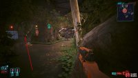 Follow the path to the left while avoiding the mines.