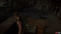 Finally, drop down the hole and go behind the counter to find the Shotgun. 