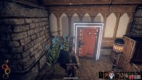 Use the door behind the caravanner which leads to the Merchant’s Promenade.