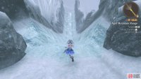 follow the path until you reach the second ice slide and save your game