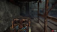then push it over to the end of the path and climb up to open the blast door. 