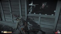 Watch out for the guard inside the first building