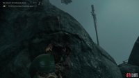 Begin by scaling the cliff here