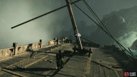 this will lead you to this large boat where you need to pull the mast down to create a bridge across