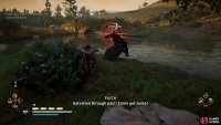 You’ll need to dodge, roll, or run out of the way of Faith’s red rune aura attacks.