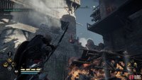 Shoot the mechanisms on the oil cauldrons to destroy them.
