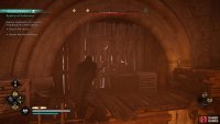 Destroy the barricade atop the ladder within the church to gain access to the crypt.