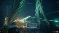 You’ll need to shine the beam of light from the northwestern end of the chamber at the mechanism near the entrance of the chamber.