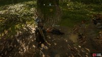 Interact with the body place the axe and complete the mystery.
