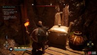 You’ll find the treasure chest at the back of the cave.