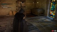 Move the barricade on the second floor to reach the ground floor of the tower.
