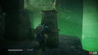The first stone pillar can be moved easily after destroying the wooden barricade.