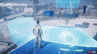 Go back to the left side and project the beam at the structure directly in front of you.