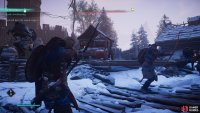 Shoot the fire pots to create an explosion, destroying the supplies.