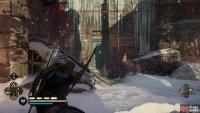 Destroy the breakable ice wall and slide down the slope.