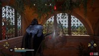 Shoot the link on the net to send the rubble, which contains the artifact, crashing down.