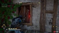 Shoot the window and climb through, or the lock to the door, to enter the room.