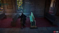 Sit down in the church to begin the service.