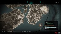 The location of the Ymir’s Tear Stone on the small island in the southeast of the map.