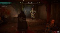 Speak with the dancer in the corner of the tavern for your first clue.