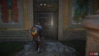 Use the key to open the door to the villa nearby.