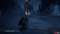 You’ll find this sword statue inside the cave. Interact with it to summon the warrior.