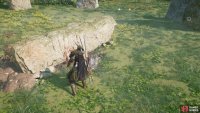 You’ll find the treasure near a fallen stone, next to a bloody corpse.