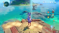 To get on the island, use the nearby wind current.