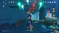 charge Gale Blade and release it to launch the enemies of the cliff