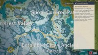 Teleport to Albedo’s campsite and follow the dusty patch west and then south