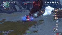 stand to its side or back to avoid being hit by the snowballs, this is also a good time to attack it