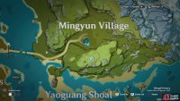 The crater can be found by the small pool of water on the map