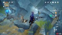 Interact with the wall near the lumenlamp to dig out an explosive barrel.