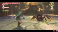 Avoid staying in front of the Skulltula for long, as it can shoot web at you.