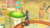 After activating the water valve, go around and flip the same lilypad with your whip, then dash across it.