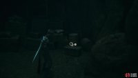 then continue until you find a gate - loot a chest nearby to obtain a Coral Sword.