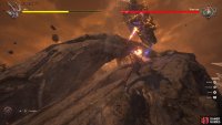 Use your fireballs to destroy the boulders flying your way.