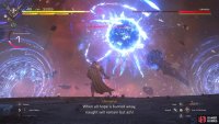 !Ultimalius channels his inner Goku, creating a giant fireball for Flames of Creation.